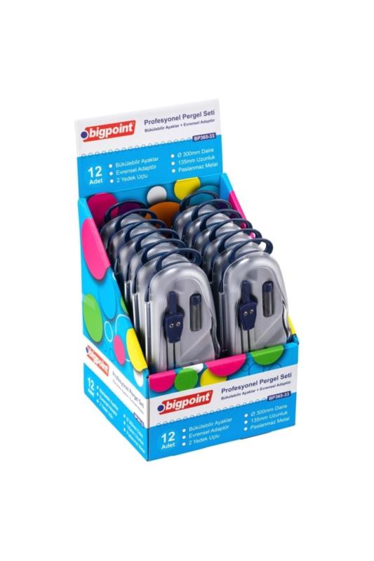 Bigpoint Metal Pergel Seti Çift Ayağı Bükülebilir 3`lü Set - BP365-33 Bigpoint Metal Pergel Seti Çift Ayağı Bükülebilir 3`lü Set - BP365-33