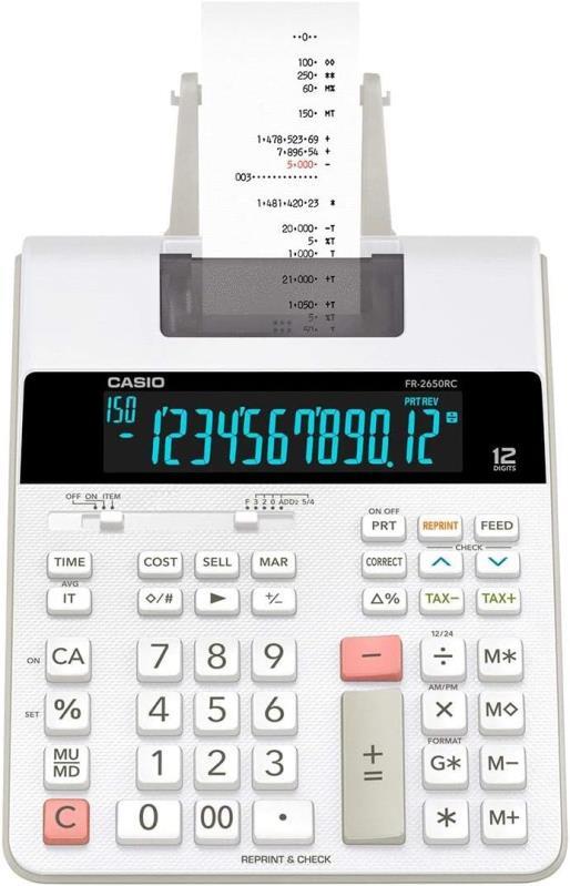 Casio FR-2650RC 12 Hane Şeritli Hesap Makinesi Casio FR-2650RC 12 Hane Şeritli Hesap Makinesi