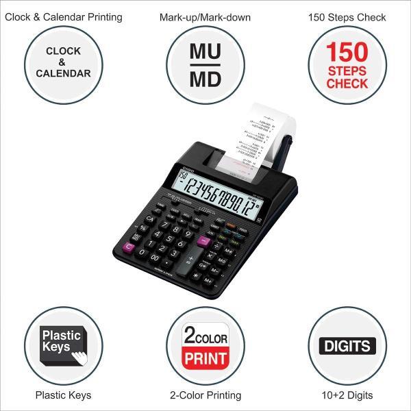 Casio HR-100RC-BK-DC 12 Hane Şeritli Hesap Makinesi Casio HR-100RC-BK-DC 12 Hane Şeritli Hesap Makinesi