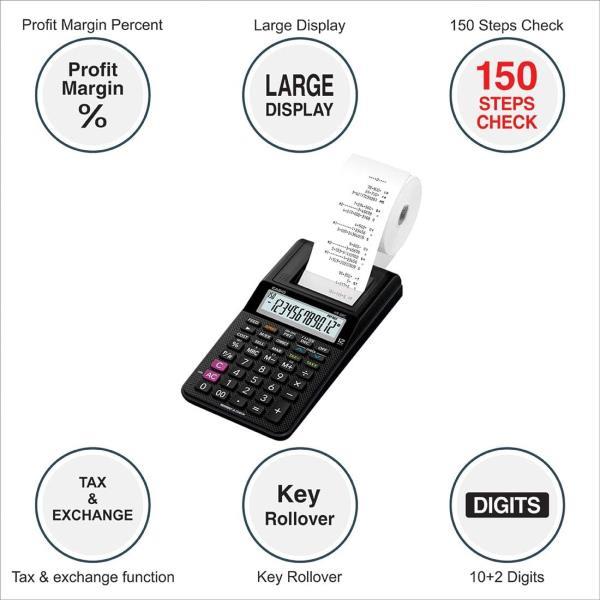 Casio HR-8RC-BK 12 Hane Siyah Şeritli Hesap Makinesi Casio HR-8RC-BK 12 Hane Siyah Şeritli Hesap Makinesi