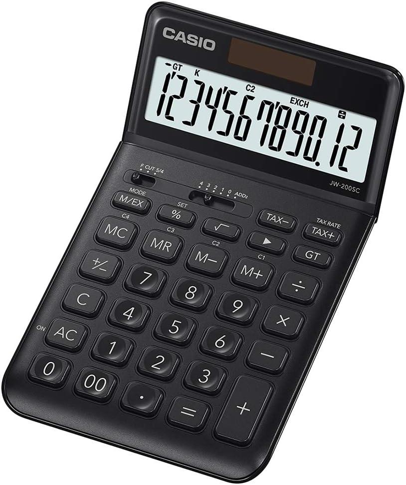 Casio JW-200SC-BK 12 Hane Siyah Masa Üstü Hesap Makinesi Casio JW-200SC-BK 12 Hane Siyah Masa Üstü Hesap Makinesi