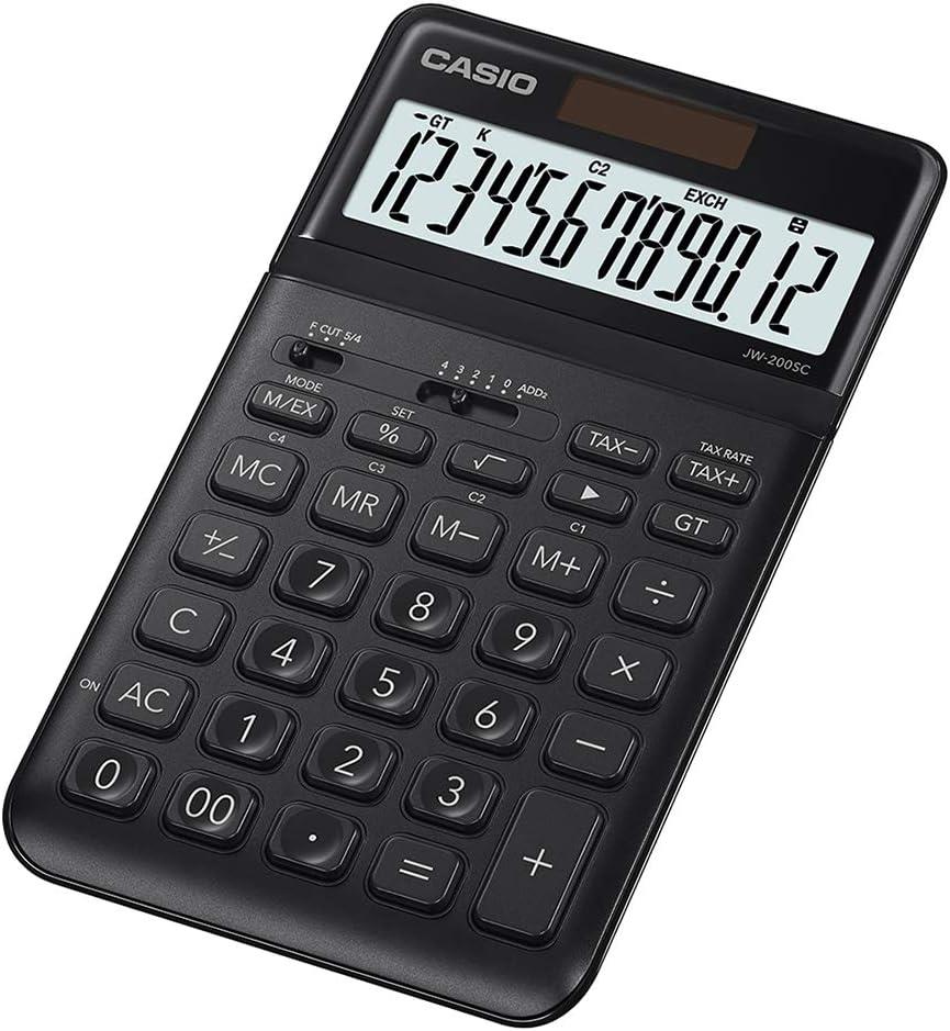 Casio JW-200SC-BK 12 Hane Siyah Masa Üstü Hesap Makinesi Casio JW-200SC-BK 12 Hane Siyah Masa Üstü Hesap Makinesi