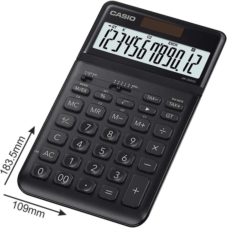 Casio JW-200SC-BK 12 Hane Siyah Masa Üstü Hesap Makinesi Casio JW-200SC-BK 12 Hane Siyah Masa Üstü Hesap Makinesi