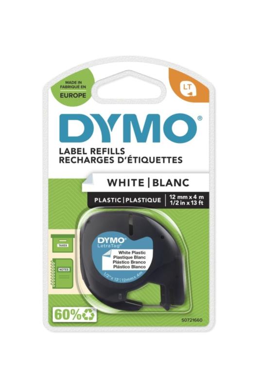 DYMO S0721660 LetraTag Plastik Şerit (12 mm X 4 mt) , Beyaz (59422) DYMO S0721660 LetraTag Plastik Şerit (12 mm X 4 mt) , Beyaz (59422)