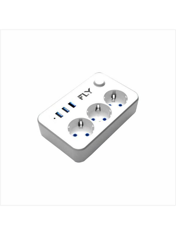 Fly 3406-01 3lü Anahtarlı 2.1A 3Usb Şarj Çıkışı 2mt Anahtarlı Akım Korumalı Priz Çocuk Koruması Fly 3406-01 3lü Anahtarlı 2.1A 3Usb Şarj Çıkışı 2mt Anahtarlı Akım Korumalı Priz Çocuk Koruması
