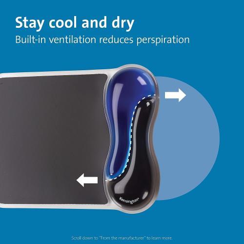 Kensington ergonomik bilek desteğine sahip fare altlığı, kaymaz ve rahat ikili jel bilek tutucu, lazer ve optik farelerle uyumlu, siyah/mavi, 62401 Kensington ergonomik bilek desteğine sahip fare altlığı, kaymaz ve rahat ikili jel bilek tutucu, lazer ve optik farelerle uyumlu, siyah/mavi, 62401
