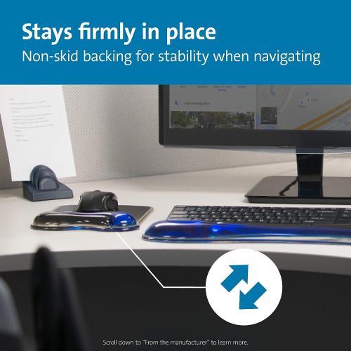 Kensington ergonomik bilek desteğine sahip fare altlığı, kaymaz ve rahat ikili jel bilek tutucu, lazer ve optik farelerle uyumlu, siyah/mavi, 62401 Kensington ergonomik bilek desteğine sahip fare altlığı, kaymaz ve rahat ikili jel bilek tutucu, lazer ve optik farelerle uyumlu, siyah/mavi, 62401