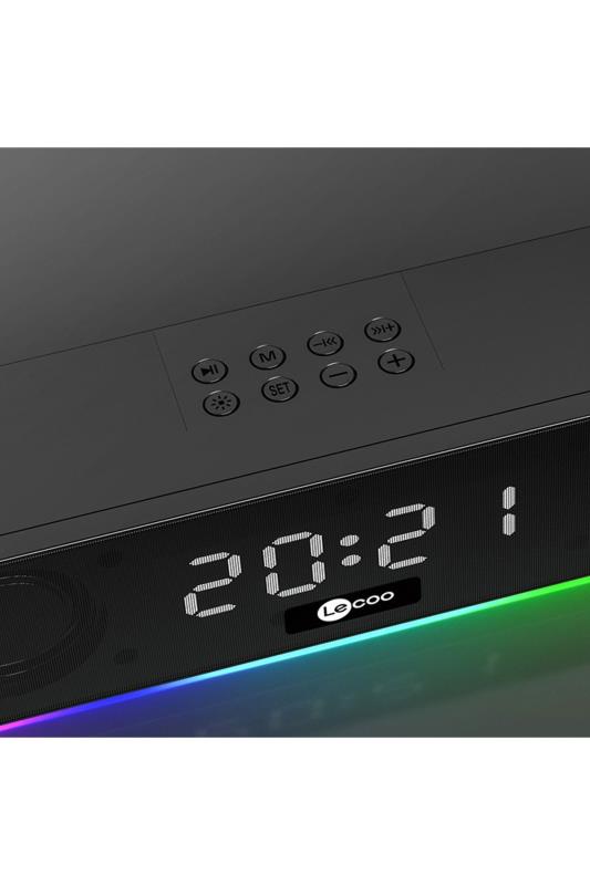 Lecoo DS103 Kablosuz Bluetooth 10W RGB Saat/Alarm Stereo Soundbar Hoparlör Siyah Lecoo DS103 Kablosuz Bluetooth 10W RGB Saat/Alarm Stereo Soundbar Hoparlör Siyah