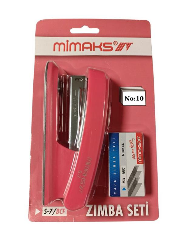 Mimaks No:10 Pembe Zımba Makinesi Seti Kod:S-2 Mimaks No:10 Pembe Zımba Makinesi Seti Kod:S-2