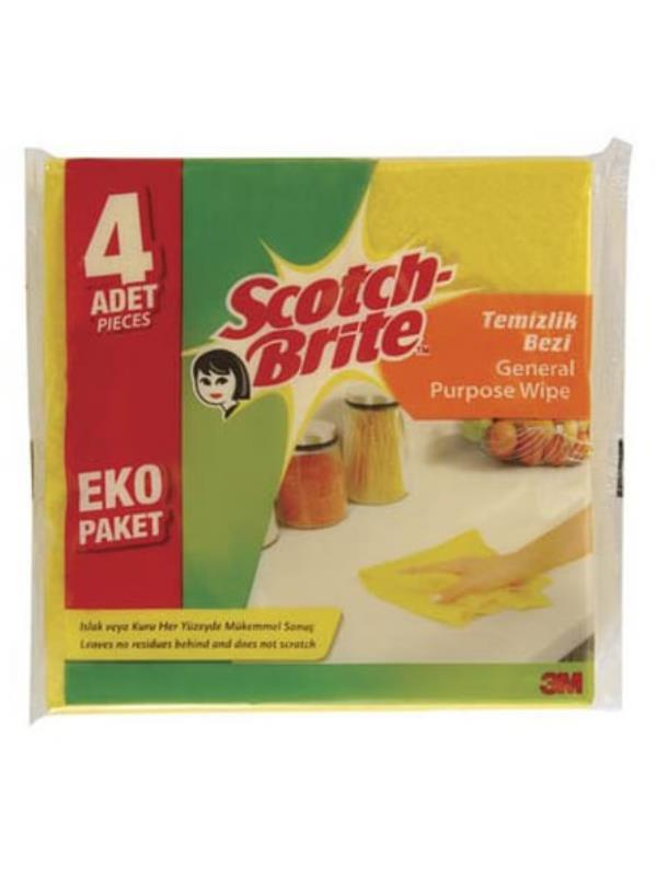 Scotch Brite Pratik Temizlik Bezi 4`lü Eko Paket Scotch Brite Pratik Temizlik Bezi 4`lü Eko Paket