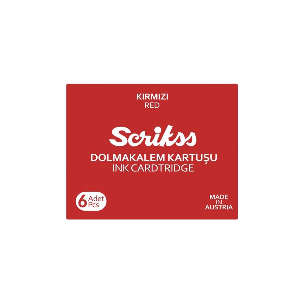 Scrikss Kartuş Dolma Kalem Kartuşu 6`lı Paket Kırmızı Scrikss Kartuş Dolma Kalem Kartuşu 6`lı Paket Kırmızı